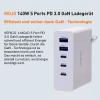 Verico Mojo 140W GaN 5 USB nabíječka, 2x USB A, 3x USB-C®, 140 W, Power Delivery 3.0, bílá