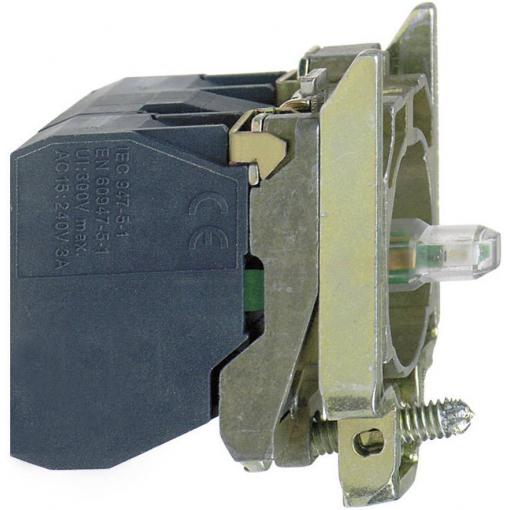 Schneider Electric ZB4BW0B11 pomocný spínač, LED kontrolka s upevňovacím adaptérem, s objímkou lampičky 1 spínací kontakt bílá bez aretace 24 V/DC, 24 V/AC 1 ks