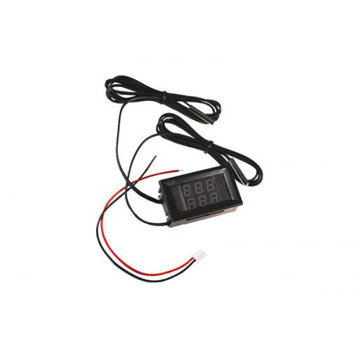 Digitální teploměr mini DC 4V-28V s dvojitým displejem a kovovým snímačem teploty NTC