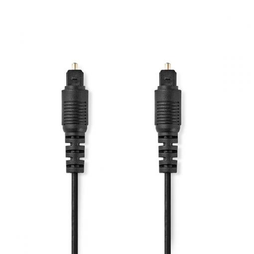 Optický audio kabel | TosLink Zástrčka | TosLink Zástrčka | 1.00 m | Kulatý | PVC | Černá | Plastový Sáček
