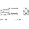 Frolyt E-KS3579 elektrolytický kondenzátor radiální 7.5 mm 220 µF 100 V 20 % (Ø x d) 16.5 mm x 26 mm 1 ks