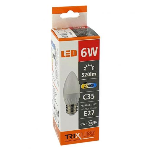 LED žárovka E27 6 W C35 teplá bílá TRIXLINE