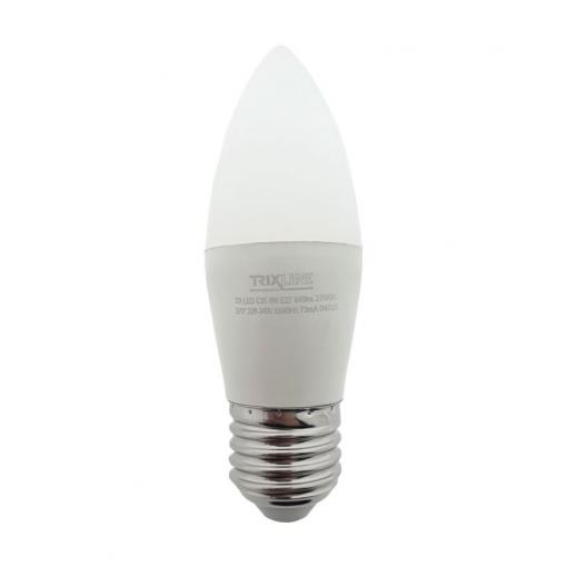 LED žárovka E27 8W C35, teplá bílá 2700K, TRIXLINE