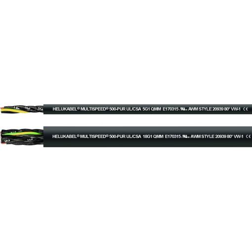 HELU 24400-1000 kabel pro energetické řetězy M-SPEED 500-C-PUR UL 25 G 1.5 mm² černá 1000 m