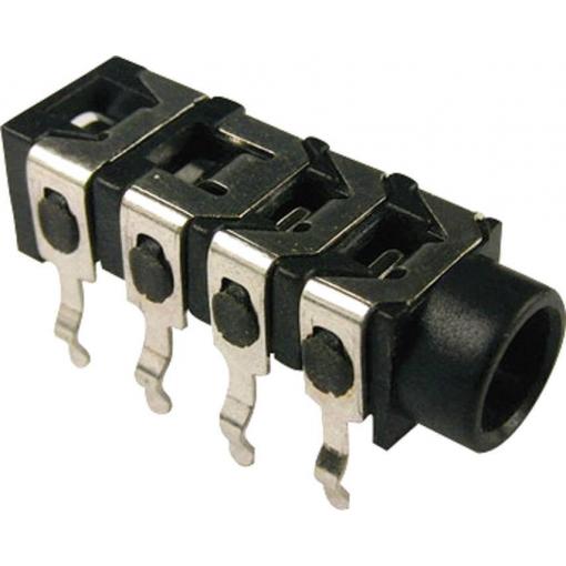 Cliff FC68128 jack konektor 3.5 mm zásuvka, vestavná horizontální Pólů: 4 stereo černá 1 ks
