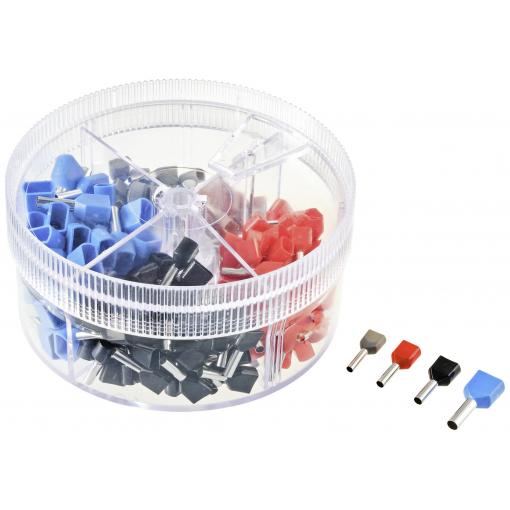 TRU COMPONENTS TC-11599332 sada dutinek 0.75 mm², 1 mm², 1.5 mm², 2.5 mm² částečná izolace šedá, červená, černá, modrá 200 ks