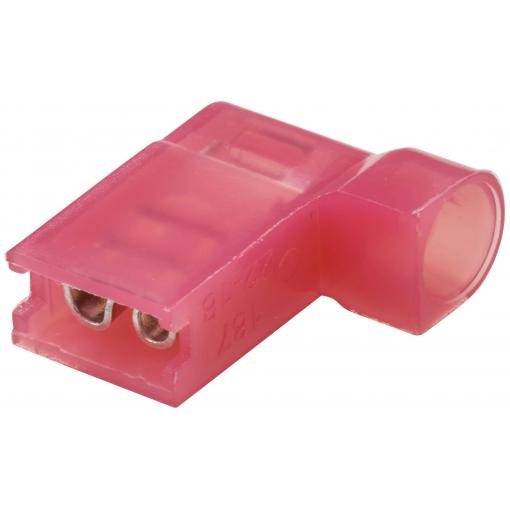 TRU COMPONENTS TC-11599316 faston zásuvka Šířka zástrčky: 4.8 mm Tloušťka konektoru: 0.8 mm 90 ° plná izolace červená 1 ks