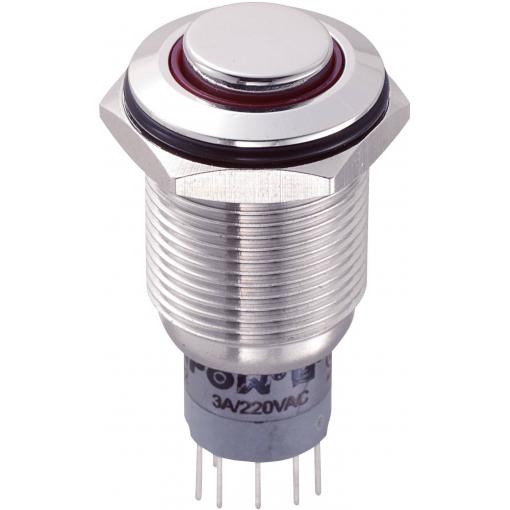 TRU COMPONENTS LAS2GQH-22E/R/12V/S/P, 701781 tlačítko antivandal, 16 mm, 250 V/AC, 3 A, 1 ks