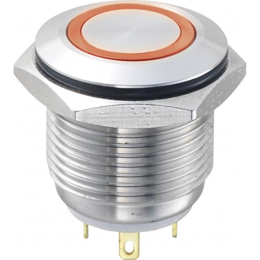 TRU COMPONENTS GQ16F-10E/J/R/12V, 701868 tlačítko antivandal, 16 mm, 48 V/DC, 2 A, 1 ks