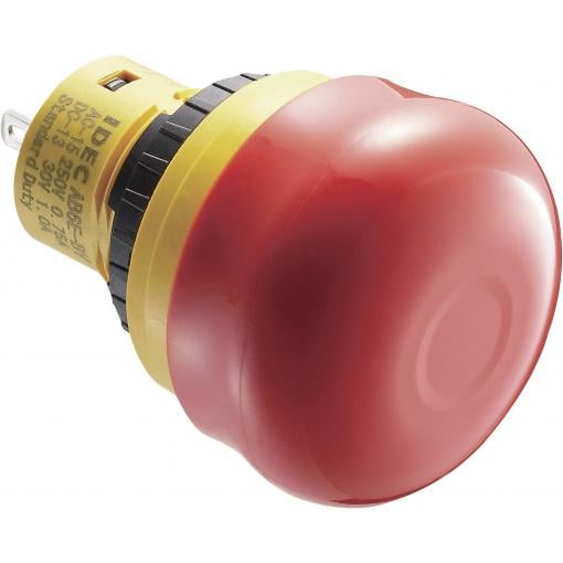 Idec AB6E-3BV02PRH, AB6E-3BV02PRH nouzový vypínač, 250 V/AC, 2 rozpínací kontakty, 1 ks