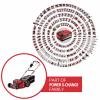 Einhell Professional Power X-Change GP-CM 36/52 S Li BL (4x5,2Ah) akumulátor Akumulátorová sekačka vč. 2. Nabíječka Twincharger, Vč. 4 akumulátorů 18 V šířka