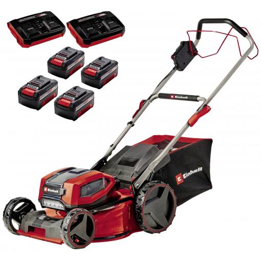 Einhell Professional Power X-Change GP-CM 36/47 S Li BL (4x4,0Ah) akumulátor Akumulátorová sekačka vč. 2. Nabíječka Twincharger, Vč. 4 akumulátorů 4.0 Ah šířka