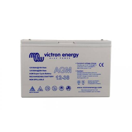 Victron Energy AGM Super Cycle 12V 38Ah BAT412038081 olověný akumulátor 12 V 38 Ah olověný se skelným rounem (š x v x h) 267 x 175 x 77 mm šroubované M5