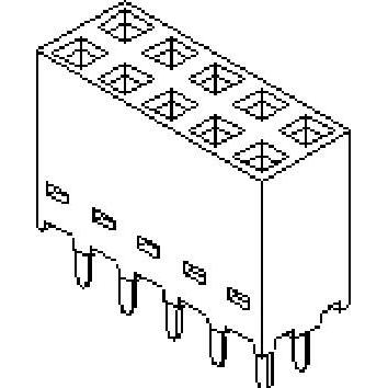 Molex vestavná zásuvková lišta (standardní) 10, rozteč 2.54 mm, 901512210, 1 ks Tube