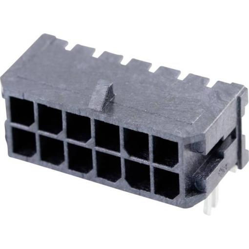 Molex vestavná pinová lišta (standardní) 12, rozteč 3 mm, 430451206, 1 ks Tape on Full reel