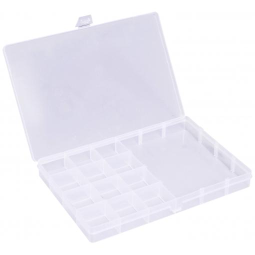 Quadrios 23SA086 krabička na malé součástky (d x š x v) 19.5 x 13.1 x 2.2 cm přihrádek: 13 pevné rozčlenění Obsah 1 ks
