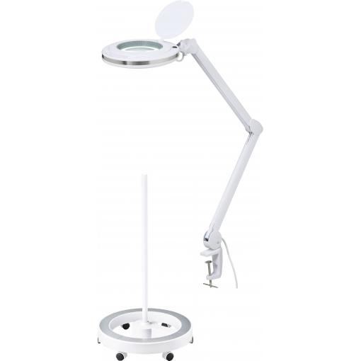 TOOLCRAFT 2391156+2389201 Lupa s LED osvětlením, 60 SMD LED, 3D, 1,75 x vč Pojízdný kulatý stativ zvětšení=1.75 x 12.7 cm Třída energetické účinnosti 2021 F (A
