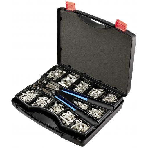TRU COMPONENTS TC-11894512 Rohrkabelschuh-Sortiment 6 - 50 mm² mit Crimpzange 6 mm² 50 mm² stříbrná 281 ks