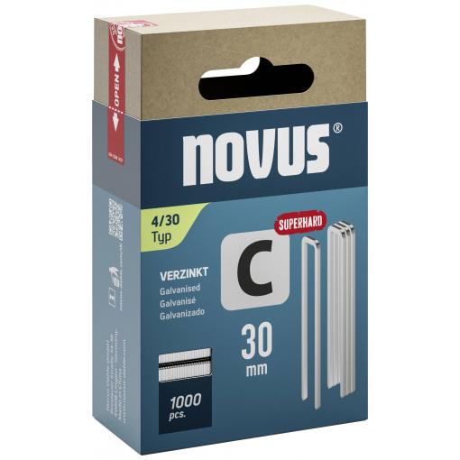 Novus Tools 042-0806 sponky s úzkým hřbetem Typ 4 1000 ks Rozměry (d x š) 30 mm x 6.1 mm