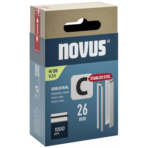 Novus Tools 042-0805 sponky s úzkým hřbetem Typ 4 1000 ks Rozměry (d x š) 26 mm x 6.1 mm