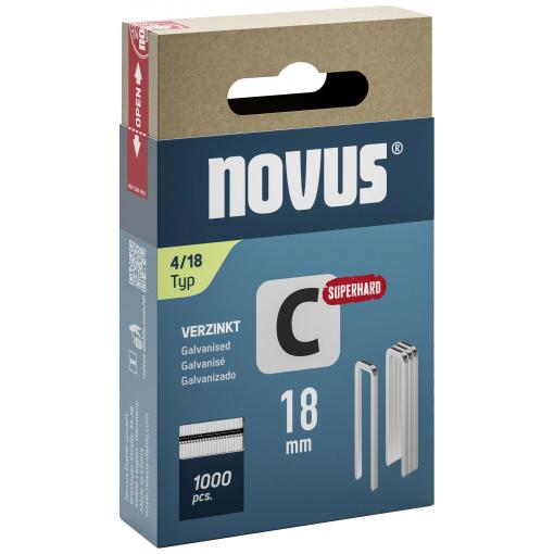 Novus Tools 042-0802 sponky s úzkým hřbetem Typ 4 1000 ks Rozměry (d x š) 18 mm x 6.1 mm