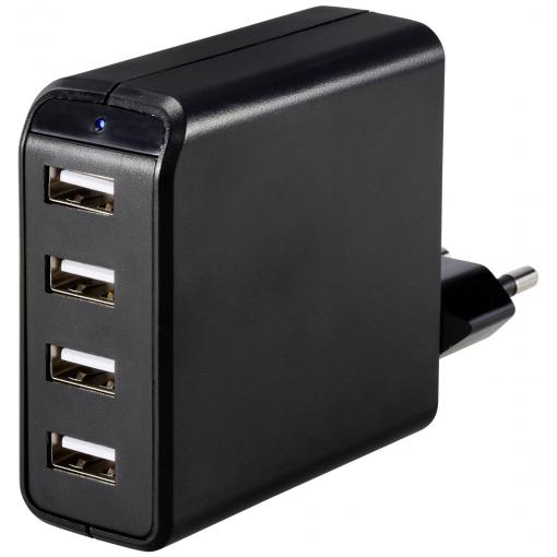 VOLTCRAFT UC-4AXX001 USB nabíječka, 4x USB A, 24 W, černá