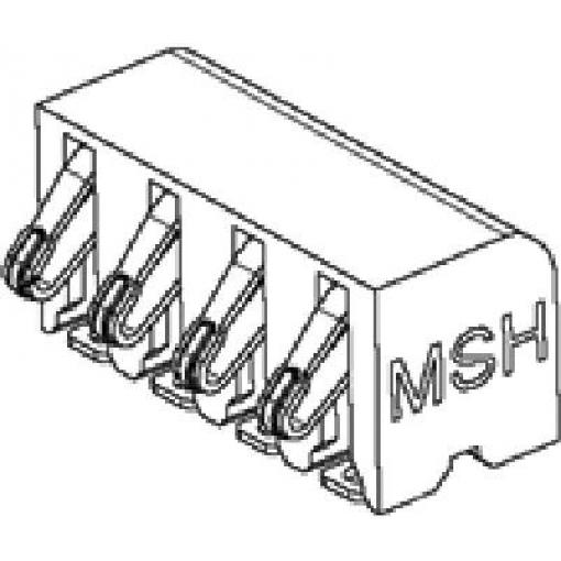 Molex vestavná zásuvková lišta (standardní) 4, rozteč 2 mm, 476150001, 1 ks Tape on Full reel