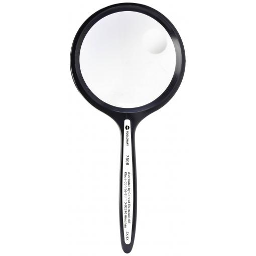 TOOLCRAFT TO-8976465 ruční lupa zvětšení: 2 x, 4 x, Velikost objektivu: (Ø) 63.5 mm, černá
