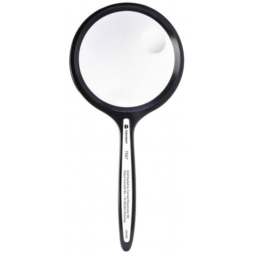 TOOLCRAFT TO-8976468 ruční lupa zvětšení: 2 x, 4 x, Velikost objektivu: (Ø) 76 mm, černá