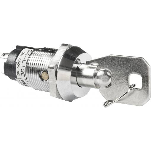 NKK Switches CKL13EFW01 CKL13EFW01 klíčový spínač 250 V/AC 3 A 1x zap/vyp/zap 2 x 45 ° 1 ks