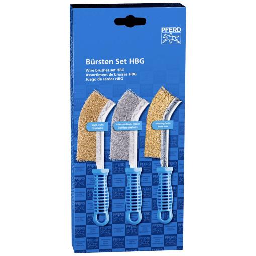 PFERD TOOLS Sada zahnutého kartáčku POS BSO HBG 1řadý nerezový mosazný mosazný drát-Ø0,30 POS SET BSO HBG 43900005 1 sada