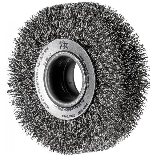 PFERD TOOLS Kulatý kartáč POS, široký, neopft RBU, Ø 80 x 20 x variabilní otvor, nerezový drát-Ø 0,25, stojan s broušením POS RBU 8020/20 INOX 0,20 43701108 1