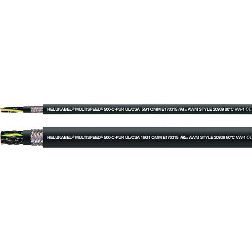 Helukabel 24433-500 kabel pro energetické řetězy M-SPEED 500-C-PUR UL 18 G 1.00 mm² černá 500 m
