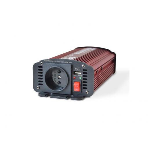 Měnič napětí GETI GPI  612 12V/230V 600W USB Schuko
