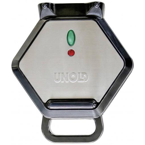 Unold Bobby vaflovač Cool touch pouzdro, nepřilnavý povlak, automatické přizpůsobení teploty černá, nerezová ocel kartáčovaná