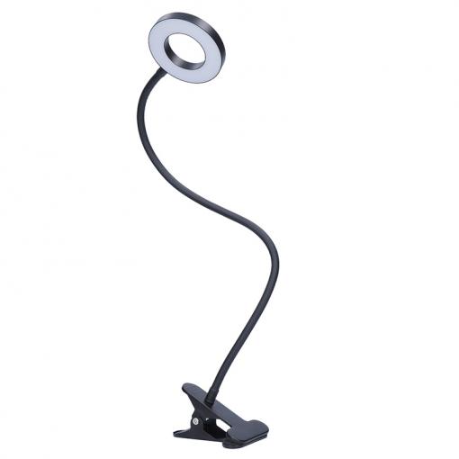 Solight LED stmívatelná stolní lampička s klipem, 300lm, nastavitelná teplota světla, USB - WO66-B