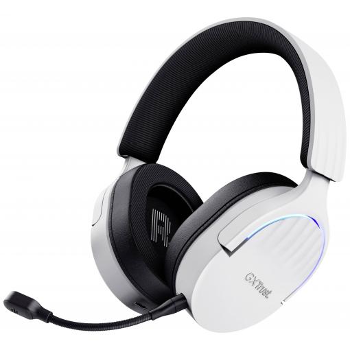 Trust GXT491 FAYZO Headset uzavřená (Over Ear) Bluetooth® Virtual Surround bílá Surround-Sound, Vypnutí zvuku mikrofonu, regulace hlasitosti Gaming