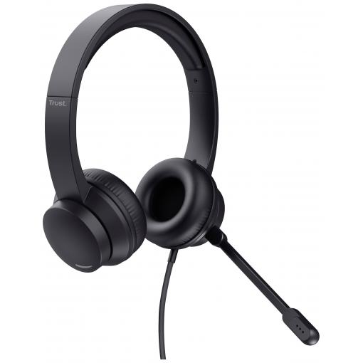 Trust HS-201 Headset uzavřená (Over Ear) kabelová stereo černá Počítače