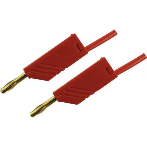 Hirschmann Test & Measurement MLN 50/2,5 RT měřicí kabel lamelová zástrčka 4 mm lamelová zástrčka 4 mm 0.50 m červená 1 ks