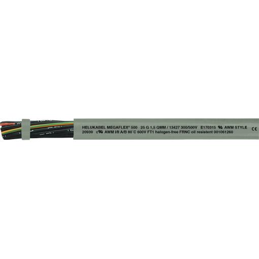 HELU MEGAFLEX® 500 13447-1000 řídicí kabel 3 G 4 mm², 1000 m, šedá