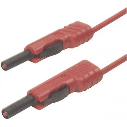 Hirschmann Test & Measurement MLB 25/1 V rt měřicí kabel lamelová zástrčka 4 mm lamelová zástrčka 4 mm 25.00 cm červená 1 ks