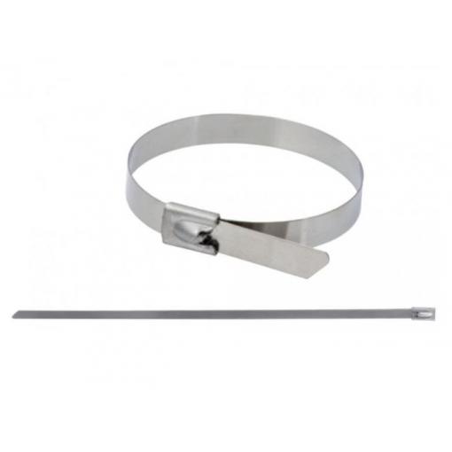 Stahovací pásky kovové 7,9 × 300 mm, nerezová ocel, 25 ks