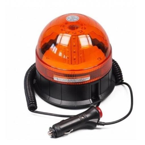 Výstražný magnetický maják LED, oranžový, 12-24 V, kulatý, ECE R10