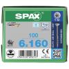 SPAX 0197000601603 R 88091 Senkkopf T-STAR TG šroub do dřeva 6 mm 160 mm T-STAR plus nerezová ocel A2 100 ks