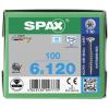 SPAX 0197000601203 R 88091 Senkkopf T-STAR TG šroub se zápustnou hlavou 6 mm 120 mm T-STAR plus nerezová ocel A2 100 ks