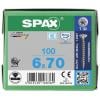 SPAX 1197000600703 R 88091 Senkkopf T-STAR šroub se zápustnou hlavou 6 mm 70 mm T-STAR plus nerezová ocel A2 100 ks