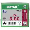 SPAX 0201010500805 R 88093 Ruko m.Spitze/T-STAR šroub do dřeva 5 mm 80 mm T-STAR plus ocel WIROX 200 ks
