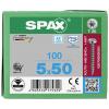 SPAX 0207000500503 R 88093 Ruko m.Spitze/T-STAR VG šroub do dřeva 5 mm 50 mm T-STAR plus nerezová ocel A2 100 ks