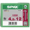 SPAX 201010450125 SPAX Ruko-T šroub do dřeva 4.5 mm 12 mm Torx, vnitřní korunka šestihranná ocel galvanizováno zinkem 1000 ks