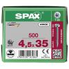 SPAX 0201010450355 R 88093 Ruko m.Spitze/T-STAR šroub do dřeva 4.5 mm 35 mm T-STAR plus ocel WIROX 500 ks